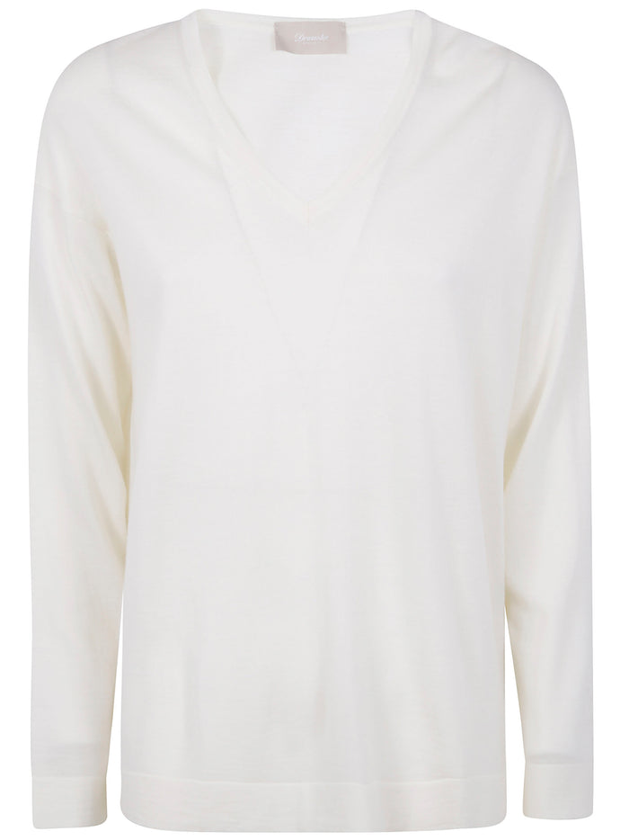 Drumohr Long Sleeve V-Neck  Extrafine Sweater