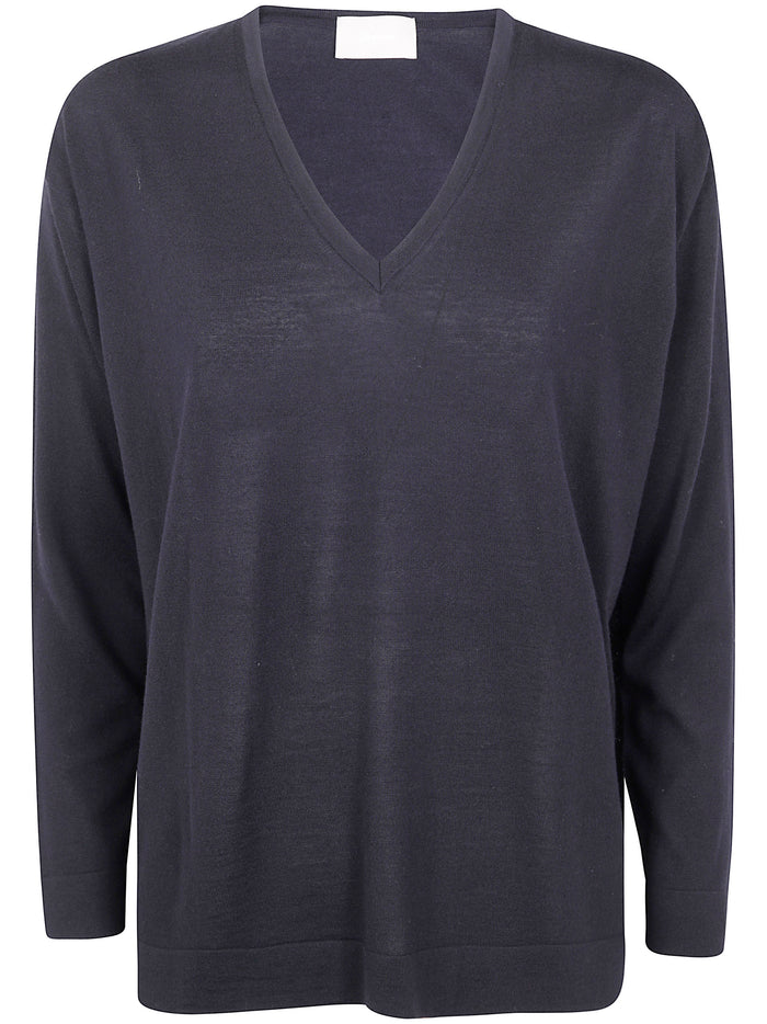 Drumohr Long Sleeve V-Neck  Extrafine Sweater