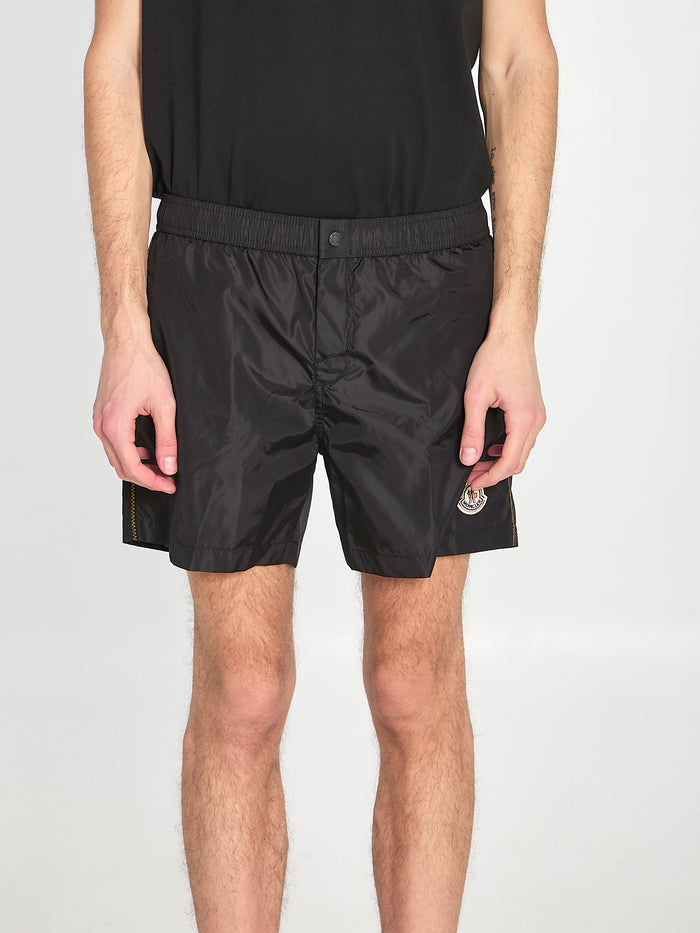 Moncler Logo-Patch Swim Shorts