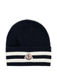 Moncler Striped Logo Patch Beanie