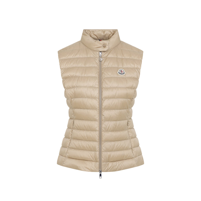 Moncler Beige Quilted High Neck Sweater