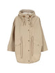 Moncler Coat With Hood In Blended Cotton