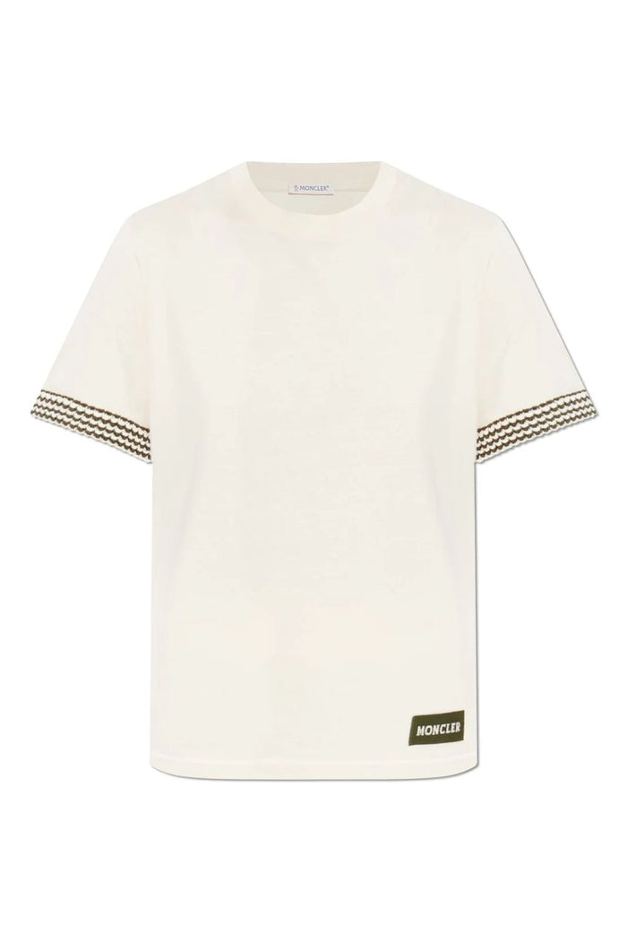 Moncler White Cotton Ss T-Shirt