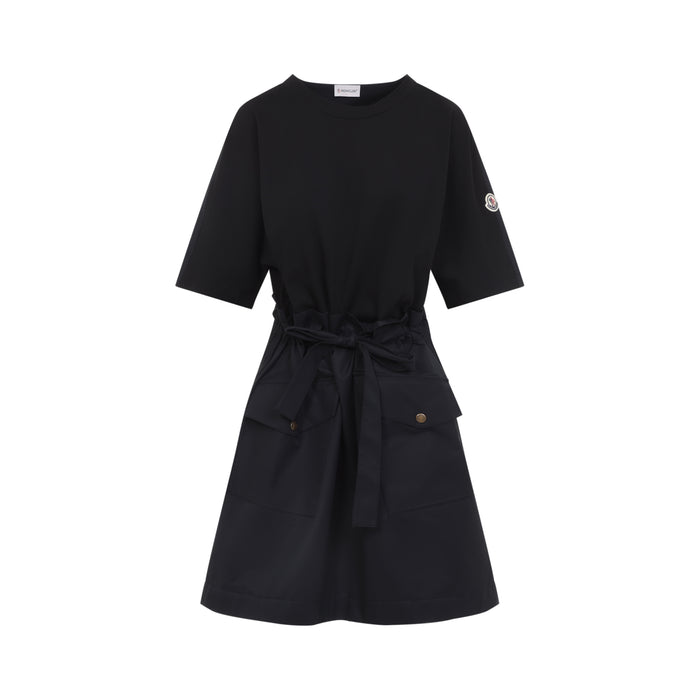 Moncler Belted Cotton Mini Dress
