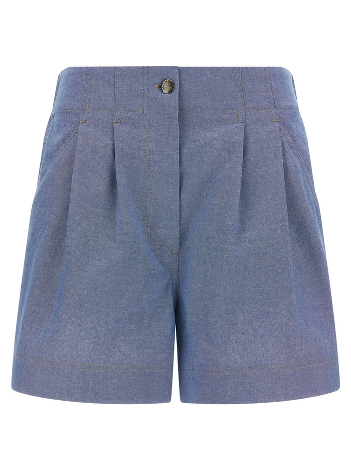 Moncler Grenoble Chambray Cotton Shorts
