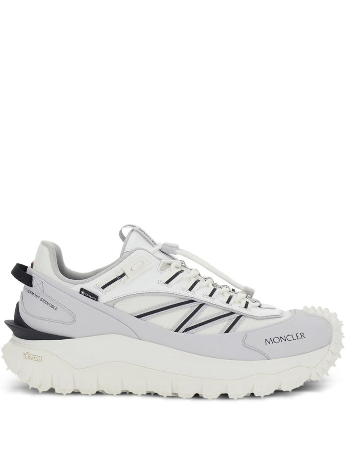 Moncler Light Grey Real Leather Trailgrip Gtx Low Top Sneakers