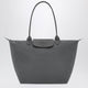 Longchamp Anthracite Grey Shopping Bag L Le Pliage One