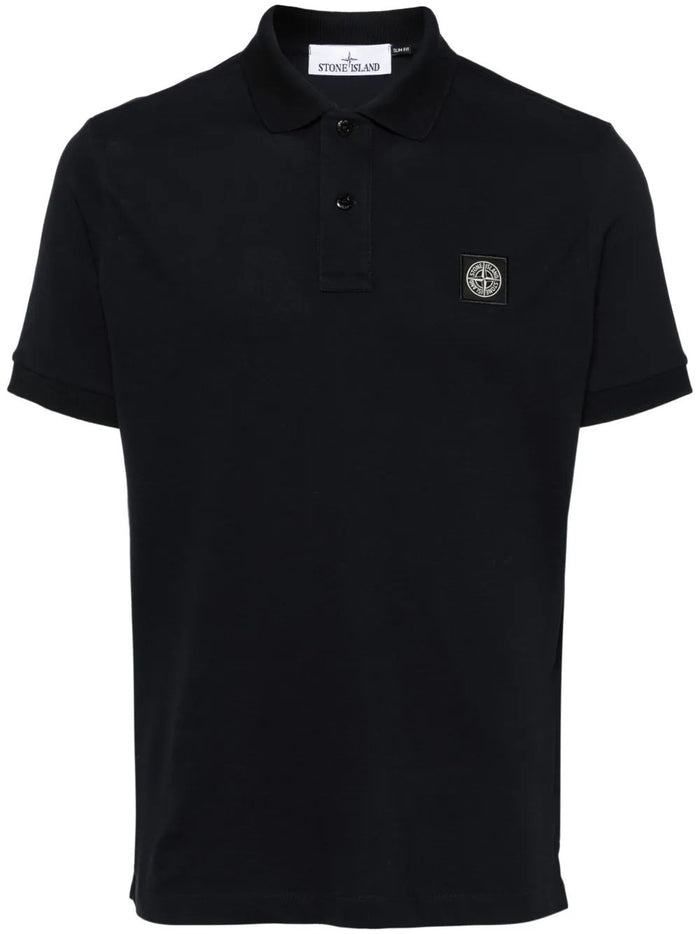 Stone Island Navy Blue Cotton Ss Polo