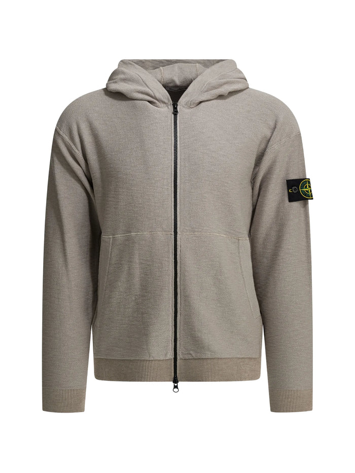 Stone Island Sand Polyamide Cotton Hoodie