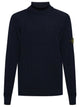 Stone Island Wool Turtleneck Sweater In Full Ribs