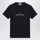 Stone Island Ecru Cotton T-Shirt With Logo Print