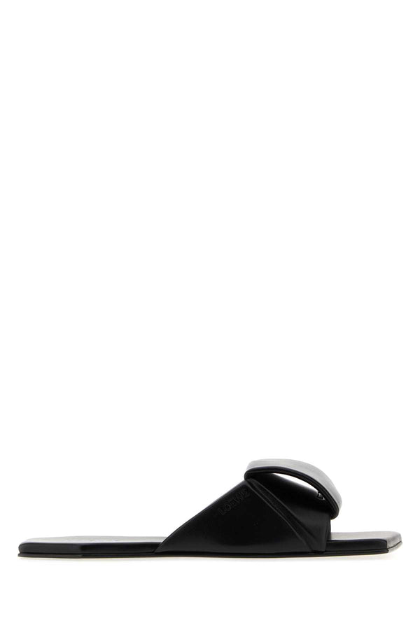 Loewe Black Leather Origami Slippers