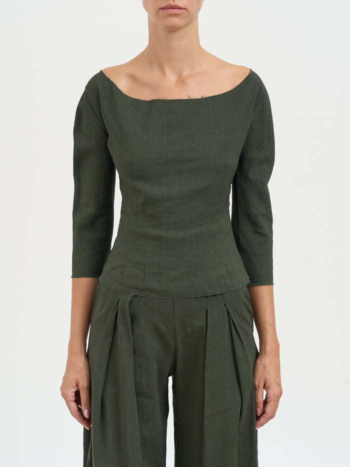 Cortana Linen And Viscose Top