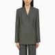 Loulou De Saison Sandyato Single-Breasted Grey Viscose Blazer