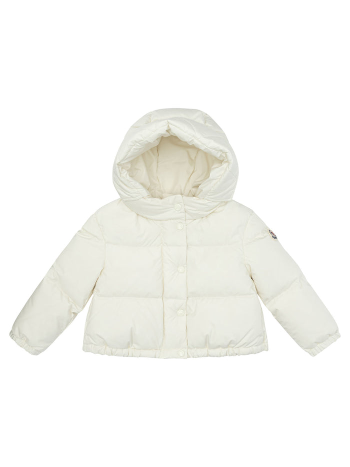 Moncler Kids Off White Quilted Down Jacket