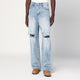 Basketcase Gallery  Light Blue Washed Jeans With Rips