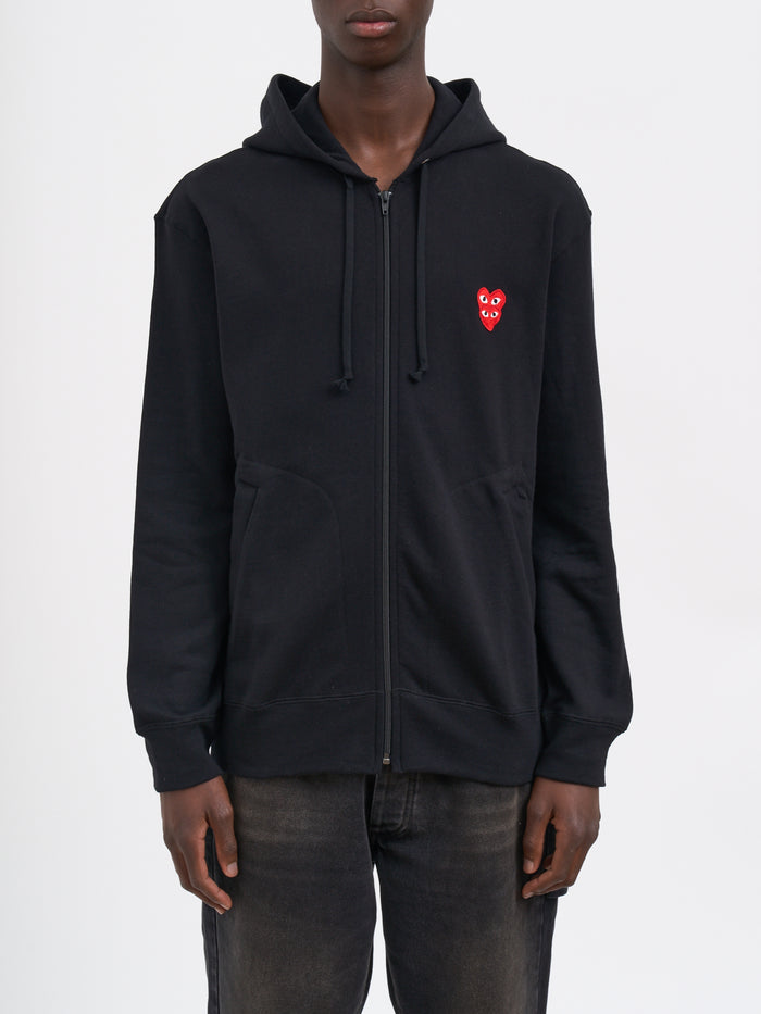 Comme Des Garçons Play Logo Hoodie With Zip