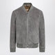 Tom Ford Titanium Suede Bomber Jacket In Lamb Leather
