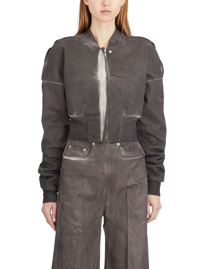 Drkshdw Bomber In Denim Flight Jkt Cropped