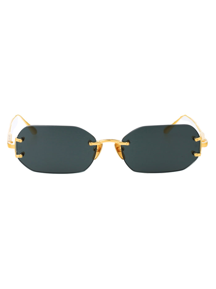Linda Farrow Yellowgold/Deepgreen Titanium Sunglasses