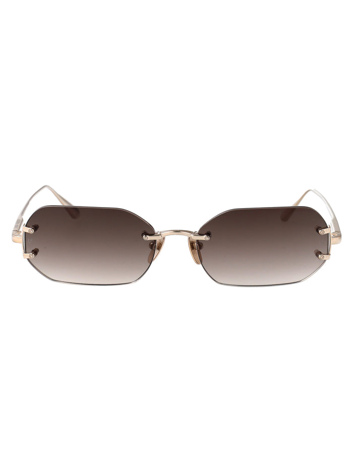 Linda Farrow Lightgold/Mochagrad Titanium Sunglasses