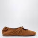 Loewe Pebble Soft Suede Goatskin Ballet Flats In Tan