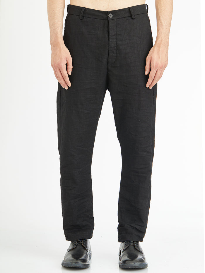 Poeme Bohemien Low Crotch Trousers In Linen