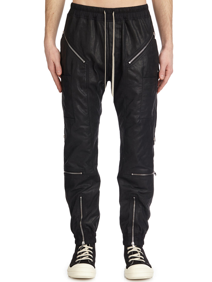 Rick Owens Headon Joggers Black Leather Trousers