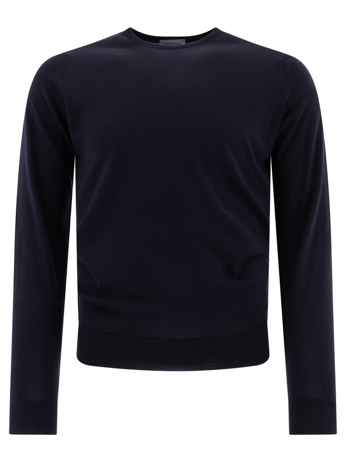 John Smedley Merino Wool "Lundy" Crewneck Sweater In