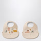 Liewood Set Of Two Ember Bibs In Pink/Sand Cats And Dogs