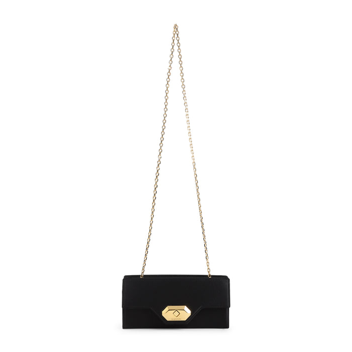 Lanvin Black Invitation Evening Small Black Silk Pouch