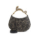 Lanvin Beige And Black Cat Handle Viscose Handbag