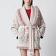Alanui Beige/Coral Bandana Jacquard Cardigan
