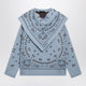 Alanui Light Blue Bandana Jacquard Sweater