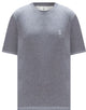 Brunello Cucinelli Grey Brunello Cucinelli Mens Cotton Crew-Neck T-Shirt Featuring A Minimalist Printed Chest Logo