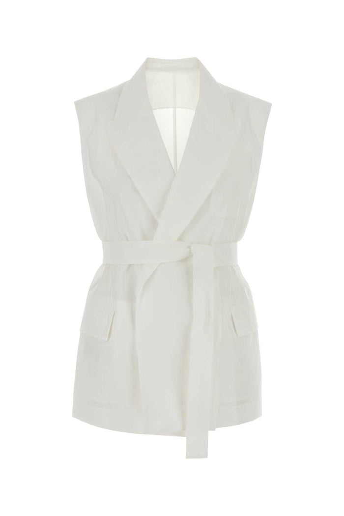 Brunello Cucinelli White Cotton Blend Vest