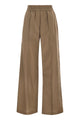 Brunello Cucinelli Brown Cotton Blend Wide-Leg Pant