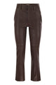 Brunello Cucinelli Stretch Nappa Leather Square Cigarette Trousers With Jewellery