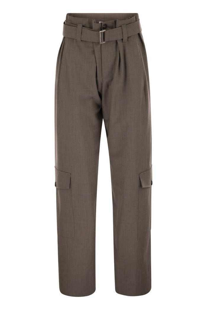 Brunello Cucinelli Tropical Luxury Wool Utility Trousers