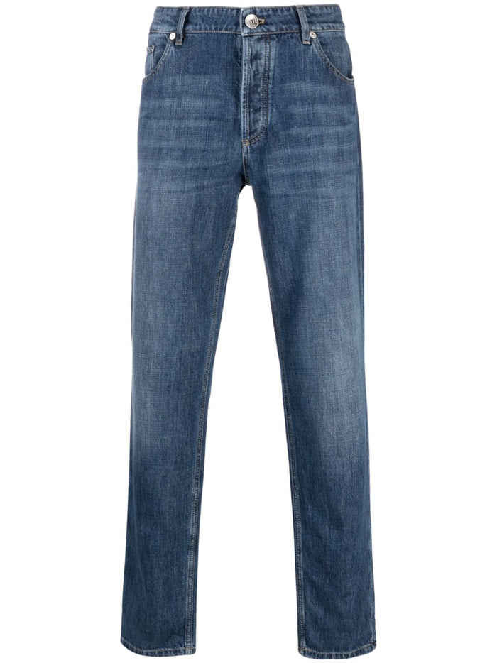 Brunello Cucinelli Five-Pocket Traditional Fit Trousers In Lightweight Denim