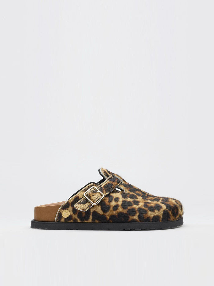 Birkenstock Boston Fur Leopard Sandal Exq