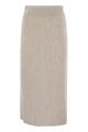 Brunello Cucinelli Cashmere And Silk Ribbed Skirt