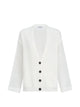 Brunello Cucinelli Ribbed Cardigan With Organza Sleeves
