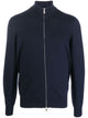 Brunello Cucinelli Blue Cashmere Full Zip Cardigan