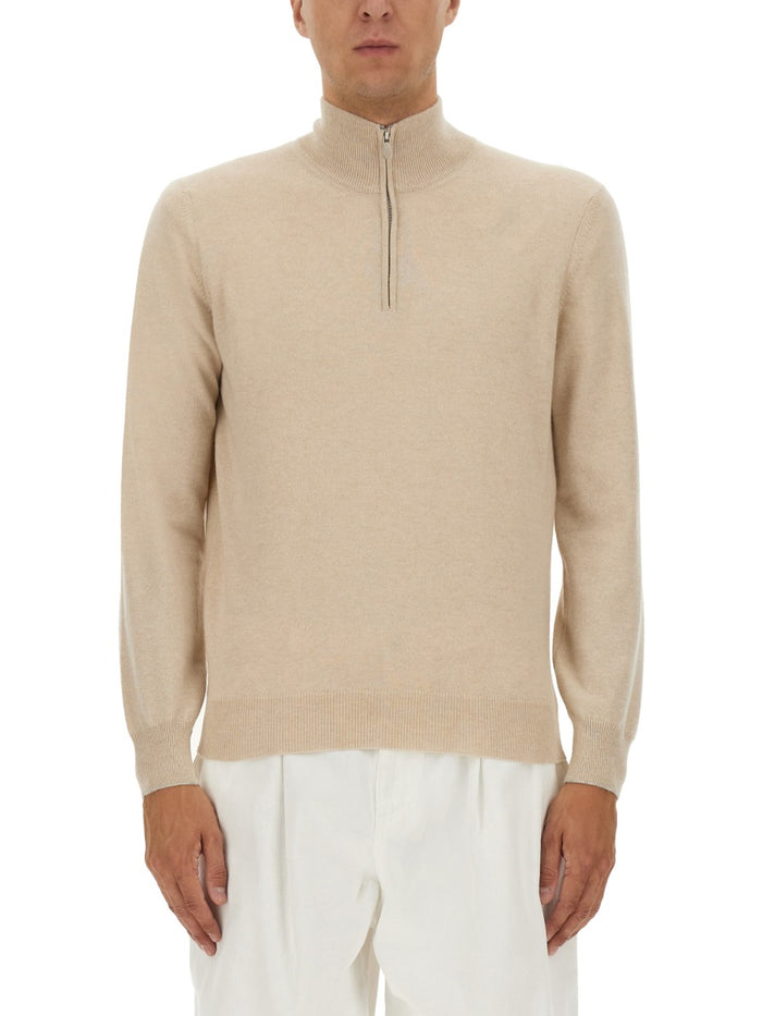 Brunello Cucinelli Cashmere Half-Zip Turtleneck Sweater