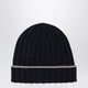 Brunello Cucinelli Ribbed Cashmere Beanie In Navy Blue