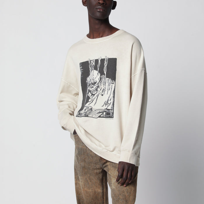 Our Legacy Slack Sweatshirt With Angry Fan Mail Print In Black