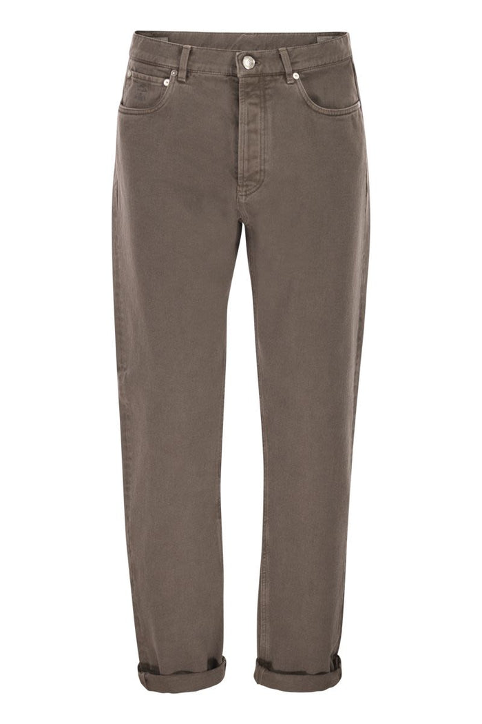 Brunello Cucinelli Iconic Fit Five-Pocket Trousers In Garment-Dyed Denim
