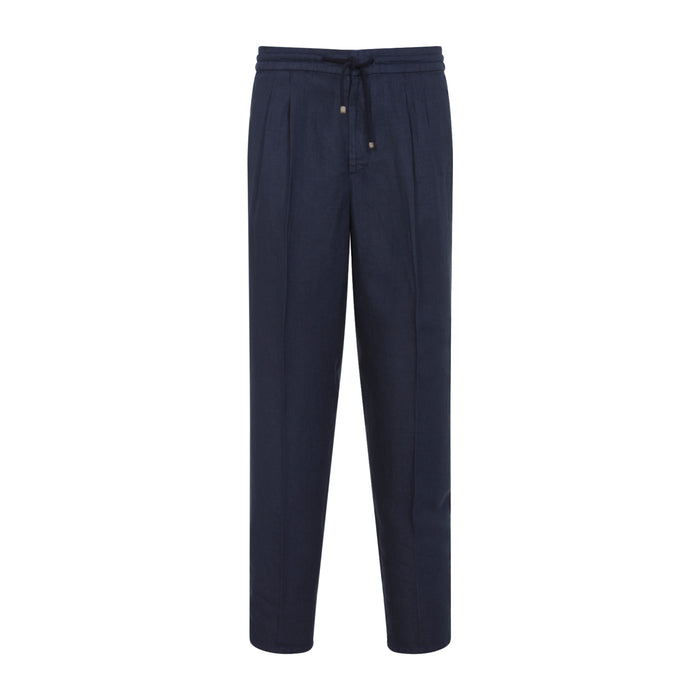 Brunello Cucinelli Blue Linen Pant