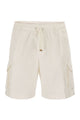 Brunello Cucinelli Bermuda Shorts In Garment-Dyed Cotton Gabardine With Drawstring And Double Darts